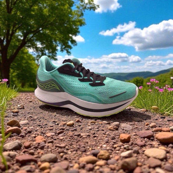 Saucony Womens Endorphin Shift 2 Running Sneakers- Mint Green/Acid Size 10.5 - Picture 1 of 9